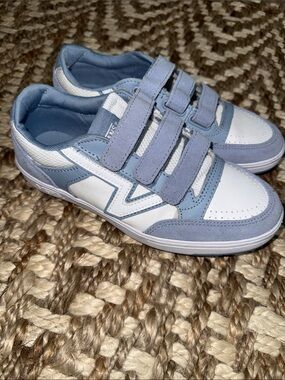 Vans Lowland ComfyCush V Light Blue and White Velcro Sneakers size 6